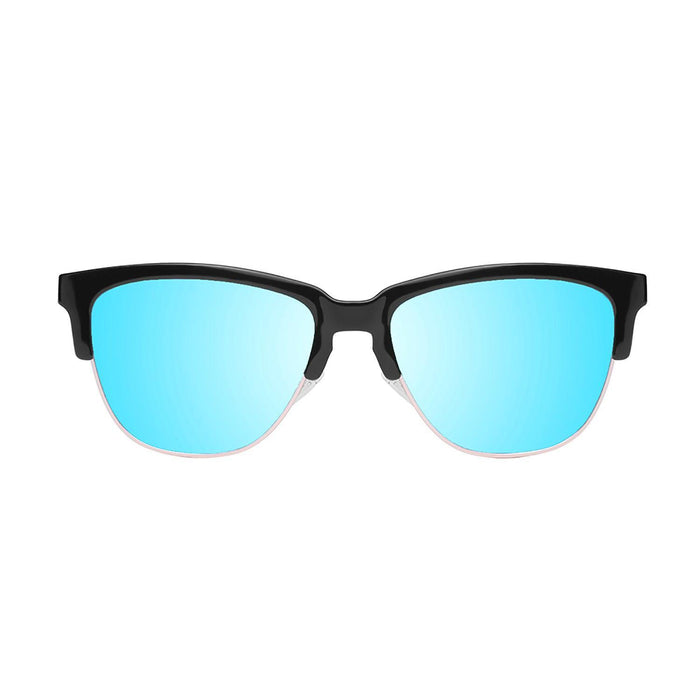 ocean sunglasses KRNglasses model LAFITENIA SKU 40004.9 with matte black frame and silver flat lens