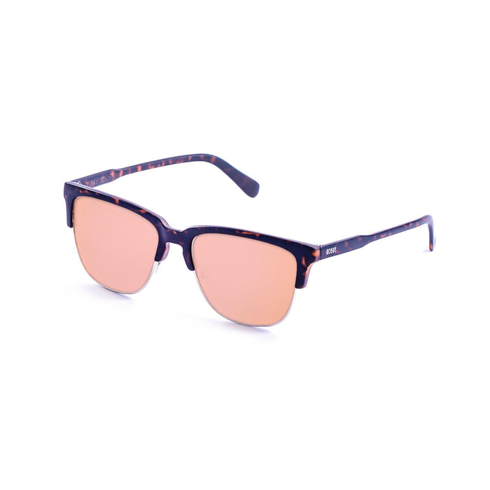 ocean sunglasses KRNglasses model LAFITENIA SKU 40004.4 with matte demy brown frame and revo green flat lens