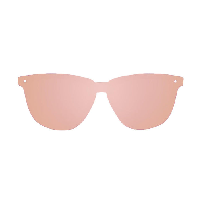 ocean sunglasses KRNglasses model LAFITENIA SKU 40004.16 with matte demy brown frame and revo pastel pink flat lens