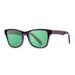 ocean sunglasses KRNglasses model LAGUNA SKU 11101.1 with shiny black & ebony frame and revo blue lens
