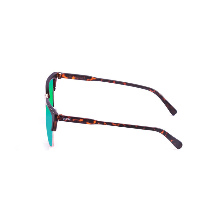 ocean sunglasses KRNglasses model LANEW SKU 40006.4 with demy brown frame and revo green lens