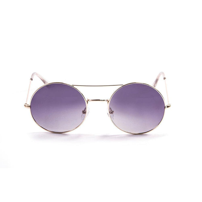ocean sunglasses KRNglasses model CERCLE SKU LE10.0 with gold frame and gray lens