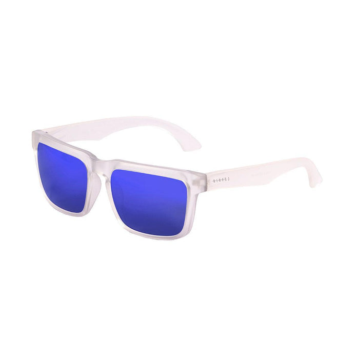 ocean sunglasses KRNglasses model LA SKU LE17202.4 with transparent frame and blue revo lens