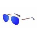 ocean sunglasses KRNglasses model LYON SKU LE18110.17 with white frame and blue revo lens