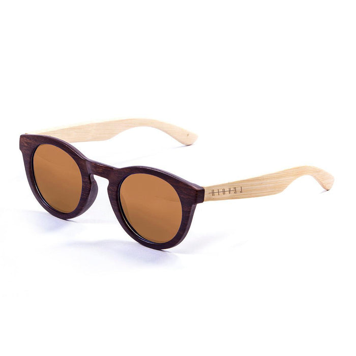 ocean sunglasses KRNglasses model DUNE SKU LE20010.11 with brown frame and smoke lens