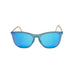 ocean sunglasses KRNglasses model SAINT SKU LE28.1 with blue frame and blue revo lens