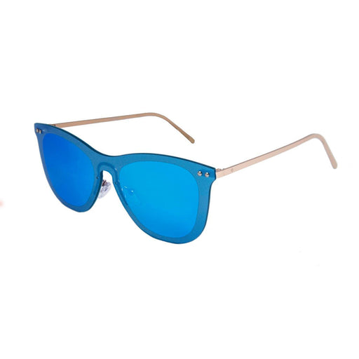ocean sunglasses KRNglasses model SAINT SKU LE28.2 with blue frame and ice blue revo lens