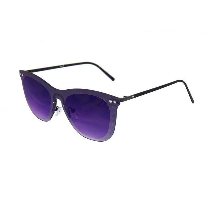 ocean sunglasses KRNglasses model SAINT SKU LE28.8 with black frame and silver revo lens