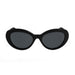ocean sunglasses KRNglasses model GRACE SKU LE36932.2 with shiny black frame and smoke lens