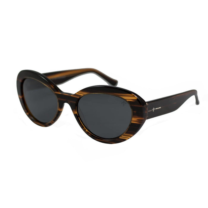 ocean sunglasses KRNglasses model GRACE SKU LE36932.92 with shiny white & demi black frame and smoke lens