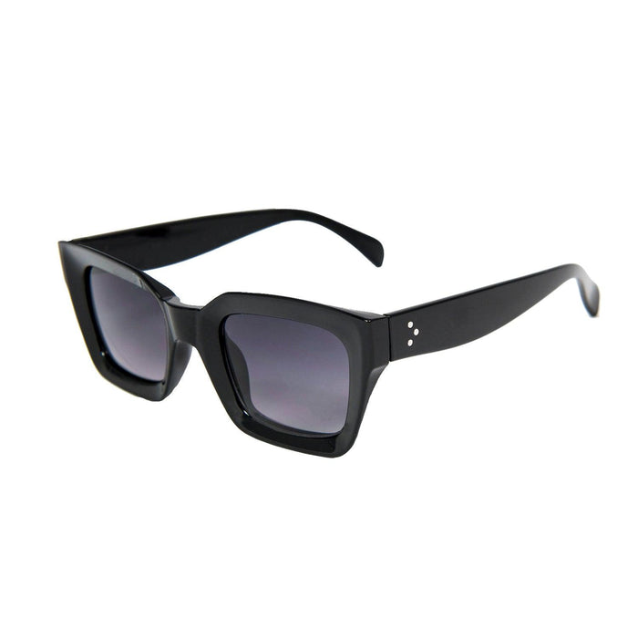 ocean sunglasses KRNglasses model LAURENT SKU LE402.2 with black frame and silver revo lens