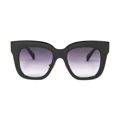 ocean sunglasses KRNglasses model LOUP SKU LE403.1 with black frame and smoke lens
