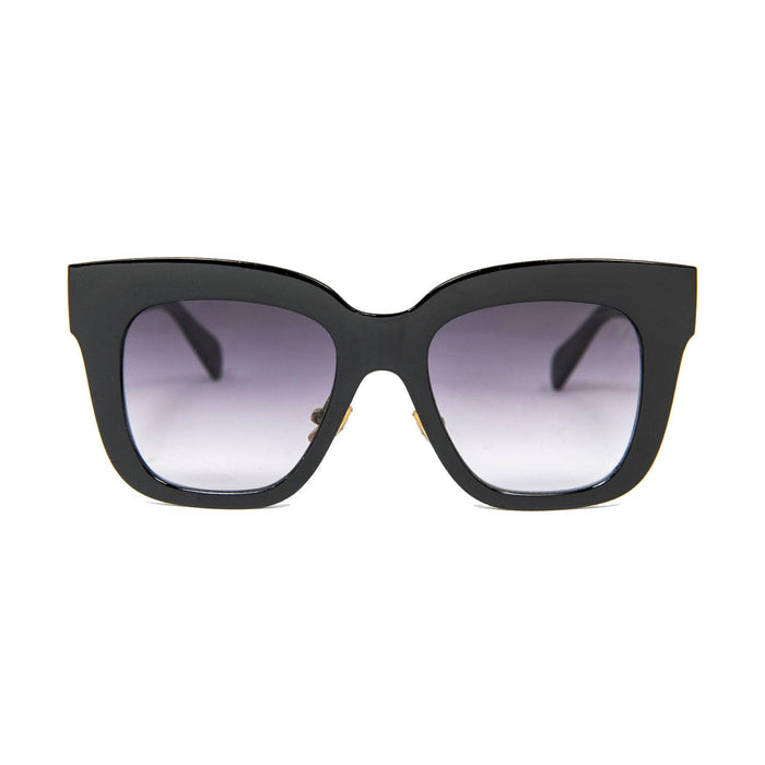 ocean sunglasses KRNglasses model LOUP SKU LE403.1 with black frame and smoke lens