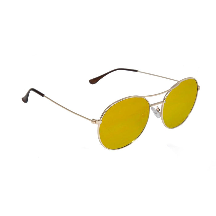 ocean sunglasses KRNglasses model TOURS SKU LE41.3 with gold frame and gold revo lens