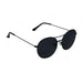 ocean sunglasses KRNglasses model TOURS SKU LE41.6 with silver frame and blue lens