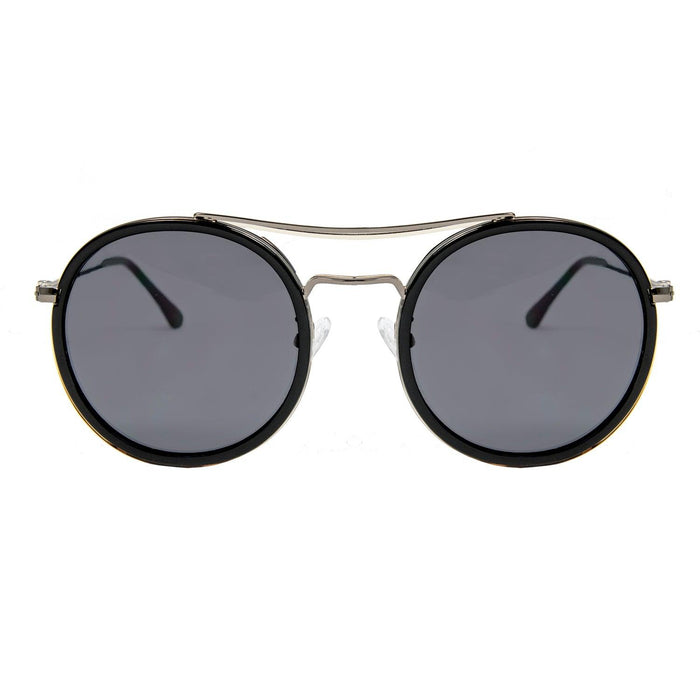 ocean sunglasses KRNglasses model BREST SKU LE48.5 with transparent frame and blue revo lens