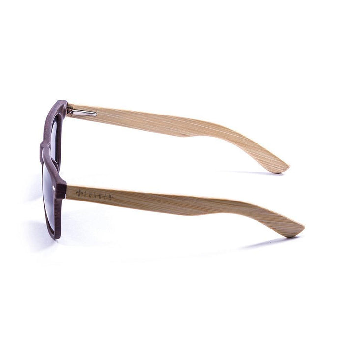 ocean sunglasses KRNglasses model BIARRITZ SKU LE50001.2 with black frame and light blue revo lens