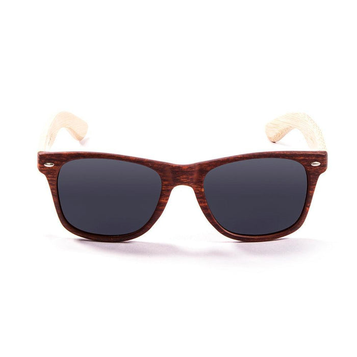 ocean sunglasses KRNglasses model BIARRITZ SKU LE50001.3 with light brown frame and dark blue revo lens