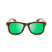 ocean sunglasses KRNglasses model OLD SKU LE53002.1 with black frame and green revo lens