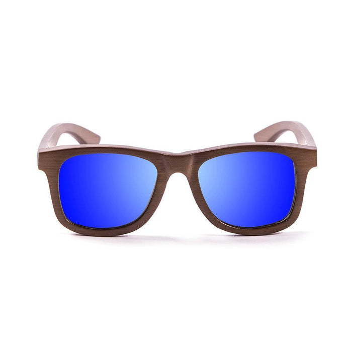 ocean sunglasses KRNglasses model PURE SKU LE53003.0 with brown frame and blue revo lens