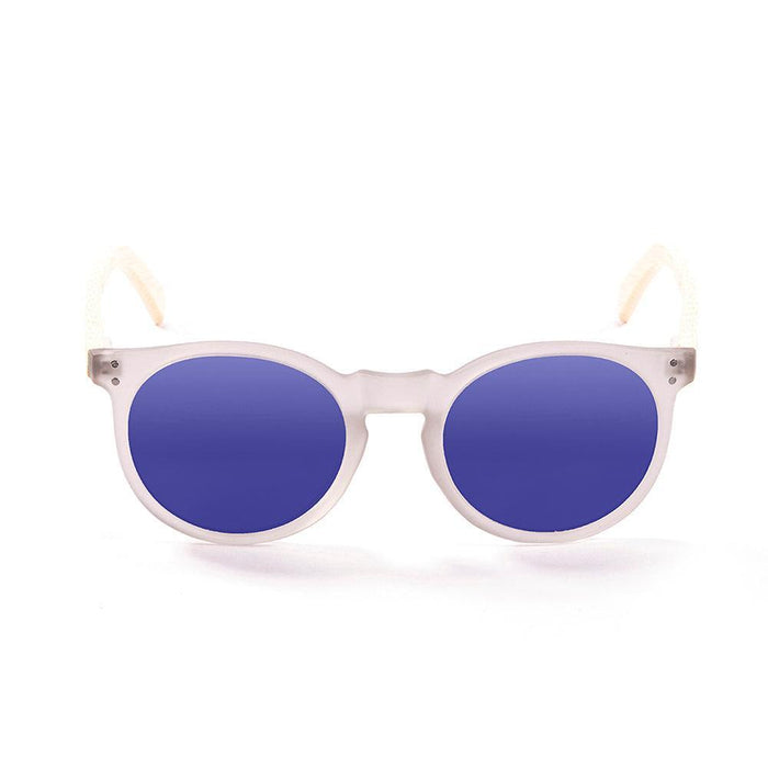 ocean sunglasses KRNglasses model lenoirNE SKU LE55011.3 with bronze brown frame and blue revo lens