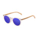 ocean sunglasses KRNglasses model lenoirNE SKU LE55011.4 with brown sugar frame and blue revo lens