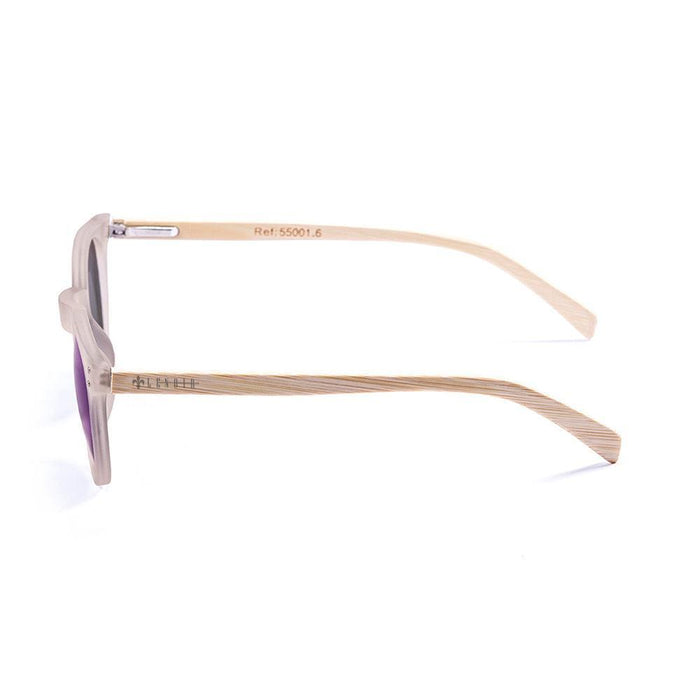 ocean sunglasses KRNglasses model lenoirNE SKU LE55012.4 with brown mint frame and red revo lens