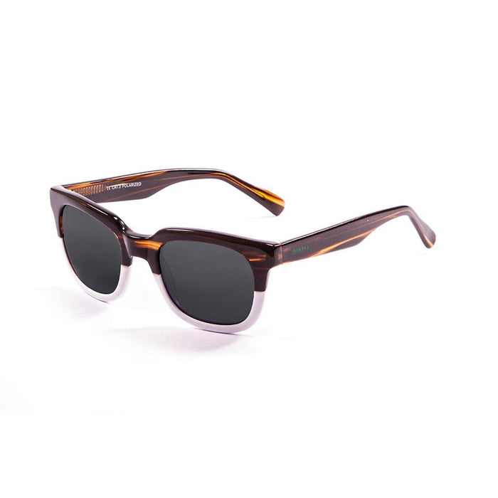 ocean sunglasses KRNglasses model NICE SKU LE61000.1 with brown frame and blue revo lens