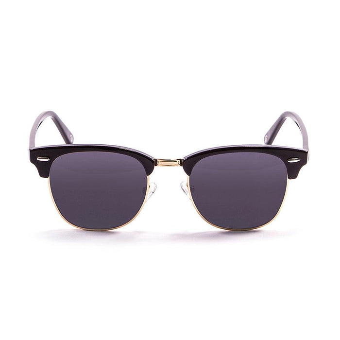 ocean sunglasses KRNglasses model ST SKU LE70000.1 with shiny black frame and smoke lens