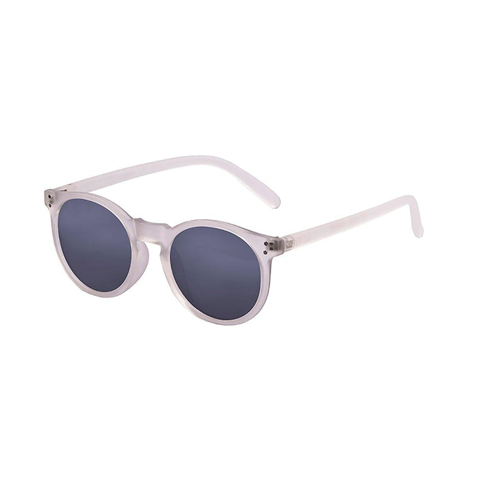 ocean sunglasses KRNglasses model LIZARD SKU 72001.6 with demy brown & white frame and revo blue lens