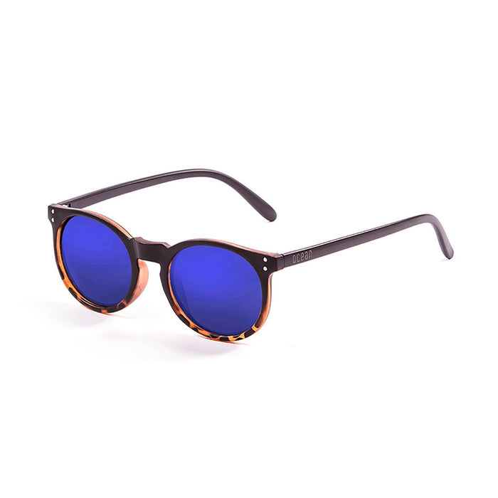 ocean sunglasses KRNglasses model LIZARD SKU 72001.2 with dark brown frame and blue lens