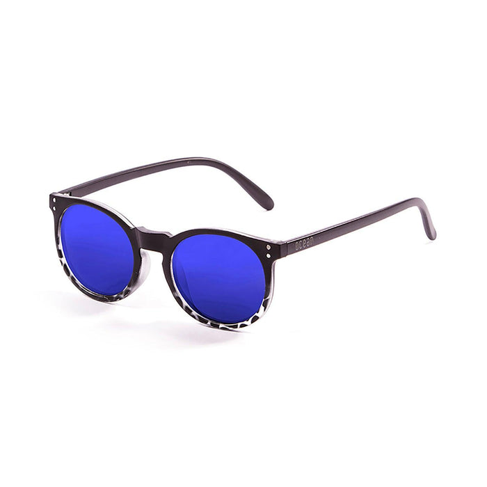 ocean sunglasses KRNglasses model LIZARD SKU 72001.1 with frosted blue frame and revo blue lens