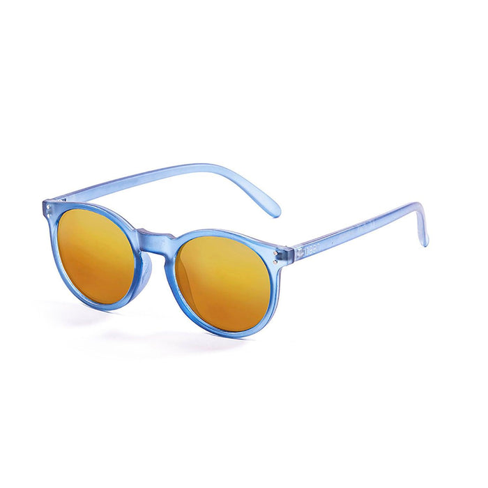 ocean sunglasses KRNglasses model LIZARD SKU 72000.1 with frosted blue frame and smoke lens