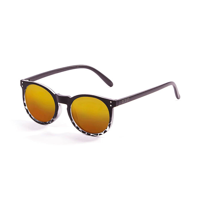 ocean sunglasses KRNglasses model LIZARD SKU 72002.5 with matte black & demy frame and revo red lens
