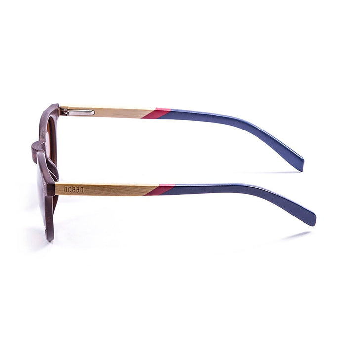 ocean sunglasses KRNglasses model LIZARD SKU 55400.2 with bamboo dark natural frame and brown lens