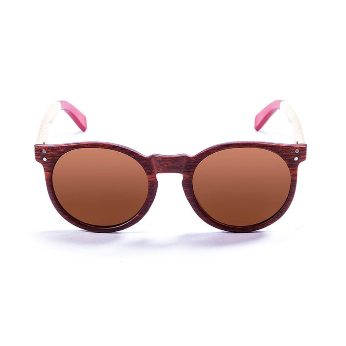ocean sunglasses KRNglasses model LIZARD SKU 55011.4 with demy brown frame and blue revo lens