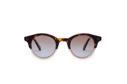 KYPERS sunglasses model LOLA LO001 with dark havana & crystal rose frame and gradient brown lens
