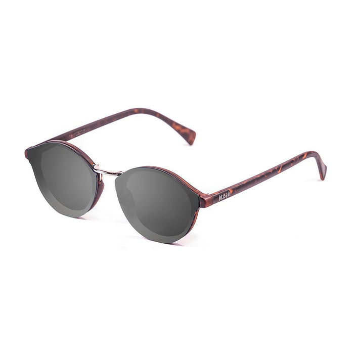 ocean sunglasses KRNglasses model LOIRET SKU 10307.9 with matte brown strips frame and revo blue sky flat lens
