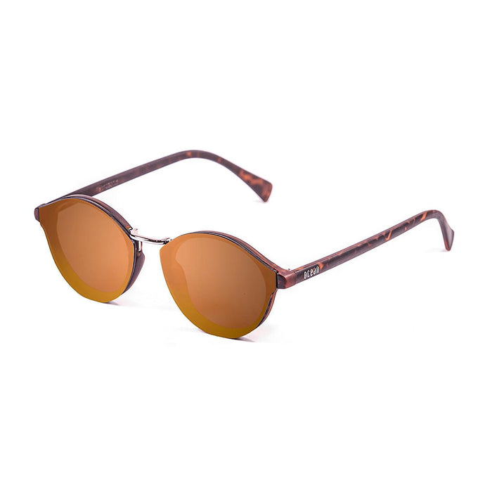 ocean sunglasses KRNglasses model LOIRET SKU 10308.2 with matte demy brown & gold frame and brown flat lens