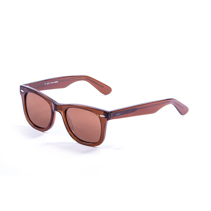 ocean sunglasses KRNglasses model LOWERS SKU 59000.6 with light brown & white transparent frame and brown lens