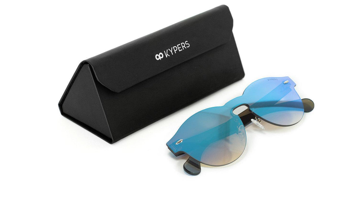 KYPERS sunglasses model LUA LU004 with black frame and purple mirror lens