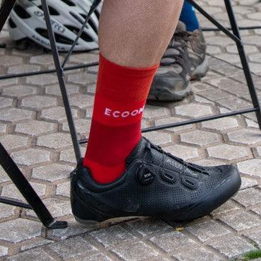 ecoon apparel cycling socks marsous unisex sustainable clothing recyclable premium red KRNglasses ECO160413TL
