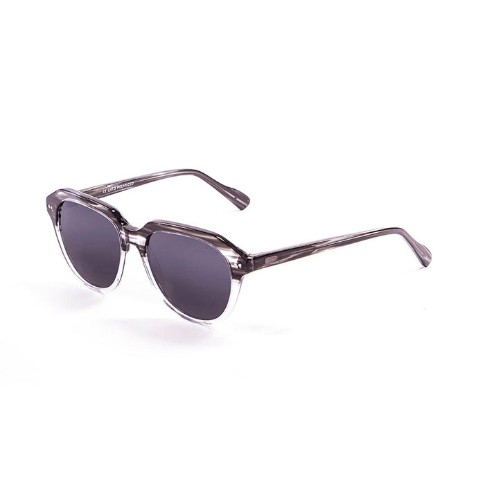 ocean sunglasses KRNglasses model MAVERICKS SKU 10000.0 with transparent frosted rose frame and smoke lens