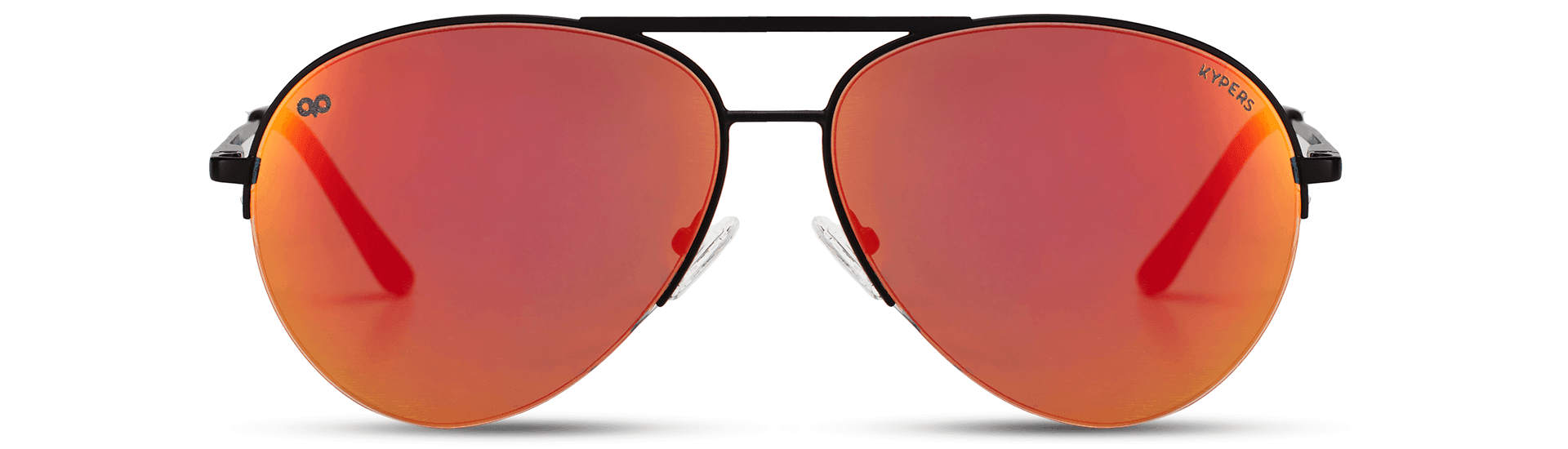 ocean sunglasses KRNglasses model MAXY SKU MXY004.S with black frame and blue mirror lens
