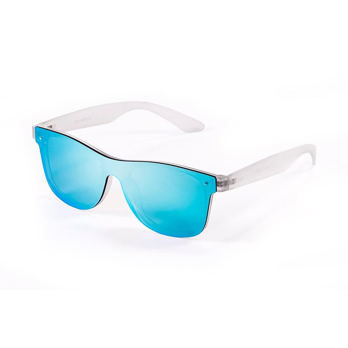 ocean sunglasses KRNglasses model MESSINA SKU 18302.2 with matte black frame and green blue flat lens