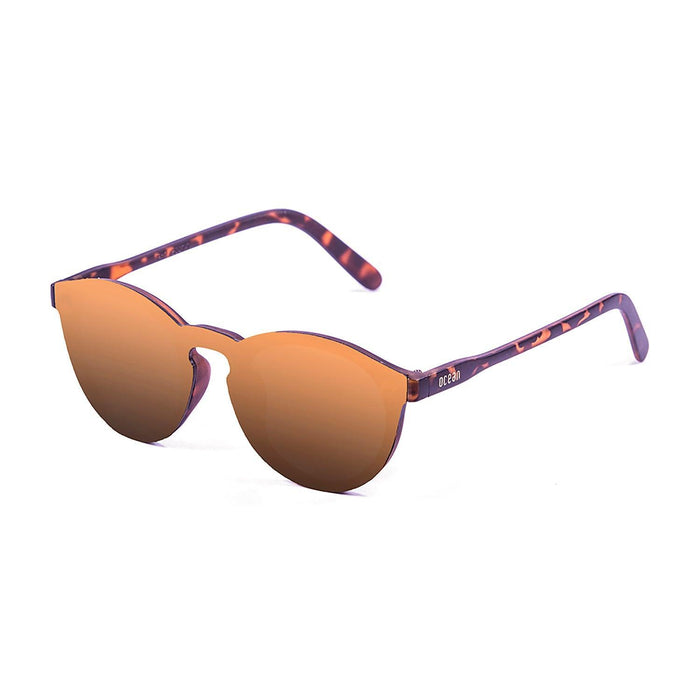 ocean sunglasses KRNglasses model MILAN SKU 75004.0 with matte black frame and revo green flat lens