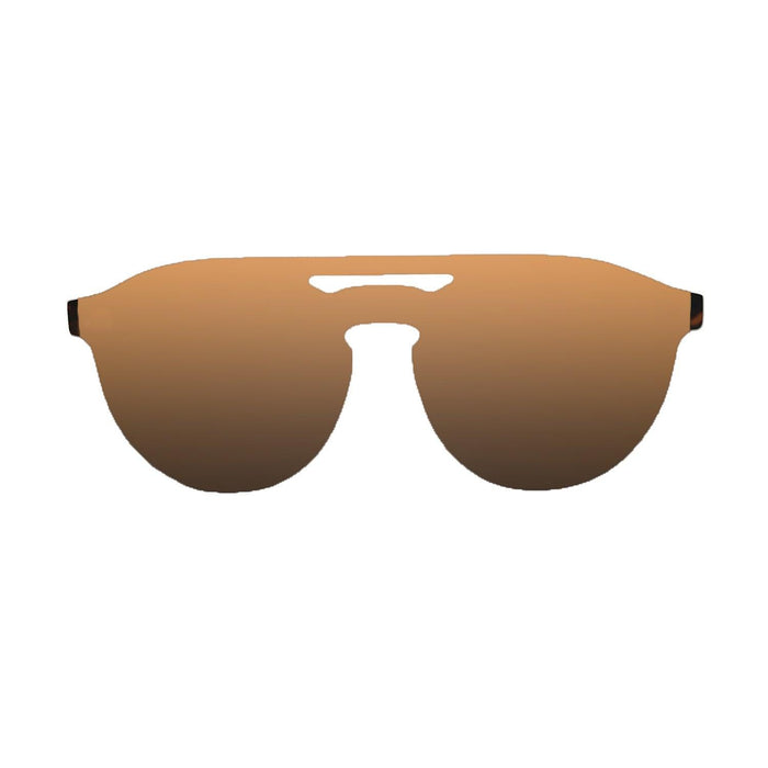 ocean sunglasses KRNglasses model MODENA SKU 75102.2 with matte demy brown frame and revo gold flat lens