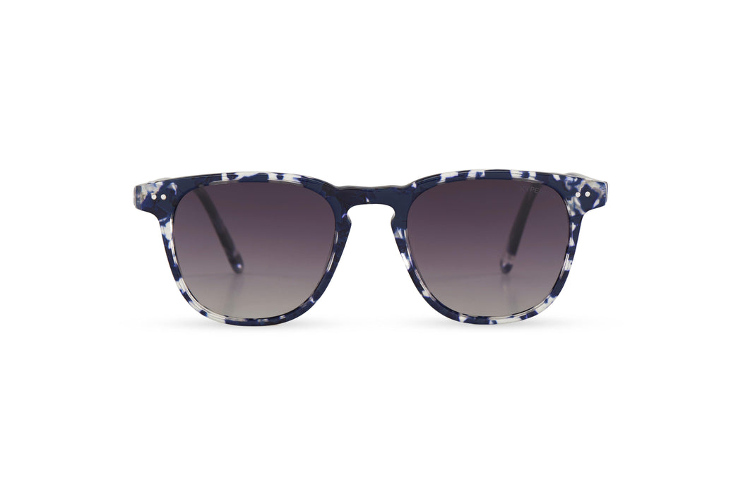 KYPERS sunglasses model NARA NR003 with brown & beige demy frame and pink revo lens