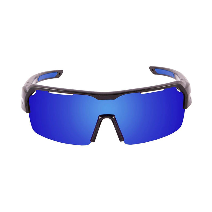 Ocean sunglasses model race 3801.0X with matte black frame and revo blue lens polarized eyewear for water sports