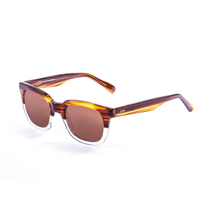 ocean sunglasses KRNglasses model SAN SKU 61000.1 with brown & white frame and revo blue lens